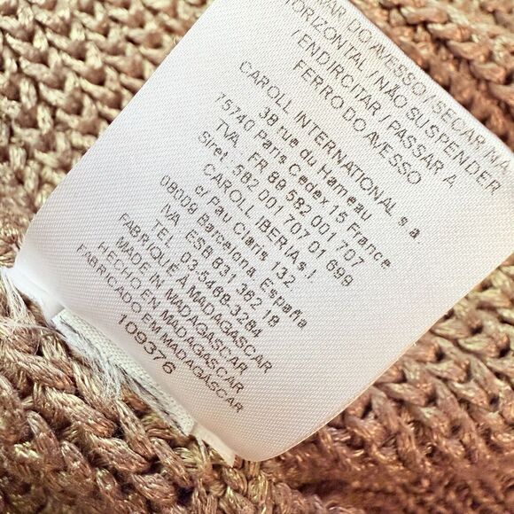 Caroll Paris Flyaway Open Sweater Cardigan Size 40 Medium 8 US Taupe Beige - Picture 6 of 6